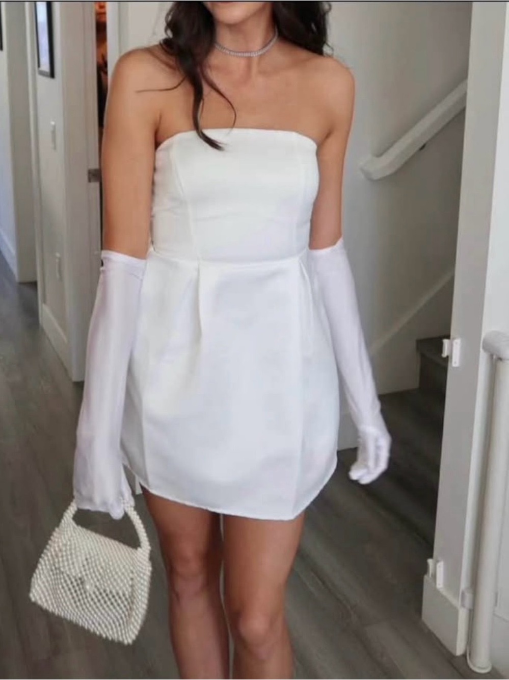Princess Polly White Strapless Mini Dress